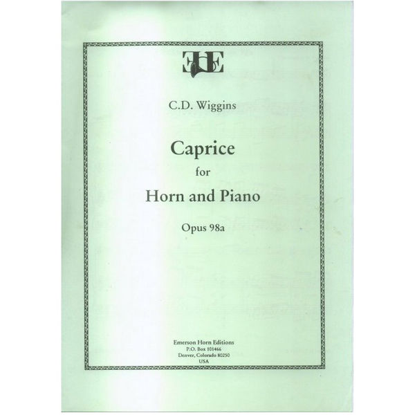 Caprice op. 98a for Horn & Piano. Christopher D. Wiggins