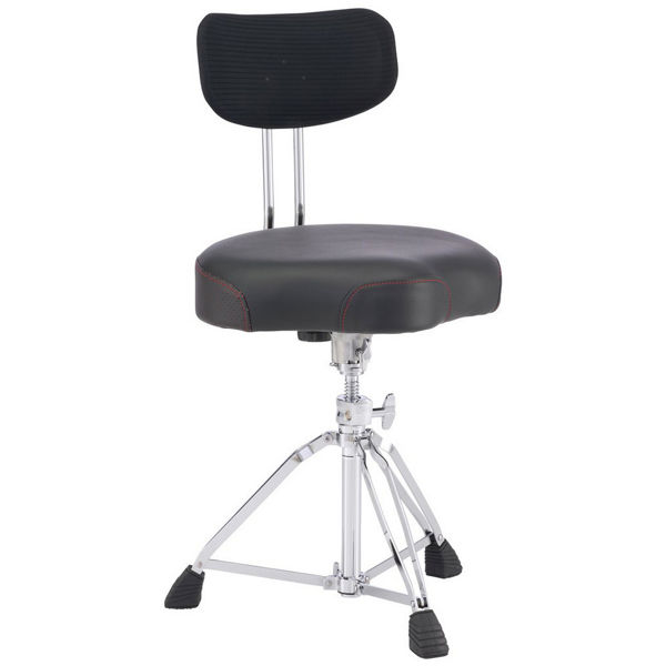 Trommestol Pearl Roadster D-3500BR, Doble Ben, Multi-Core Saddle Drum Throne w/Backrest