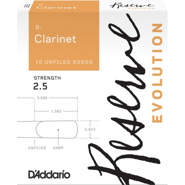 Klarinettrør Rico D'Addario Reserve Evolution 2,5