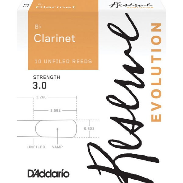 Klarinettrør Rico D'Addario Reserve Evolution 3 (10 pk)