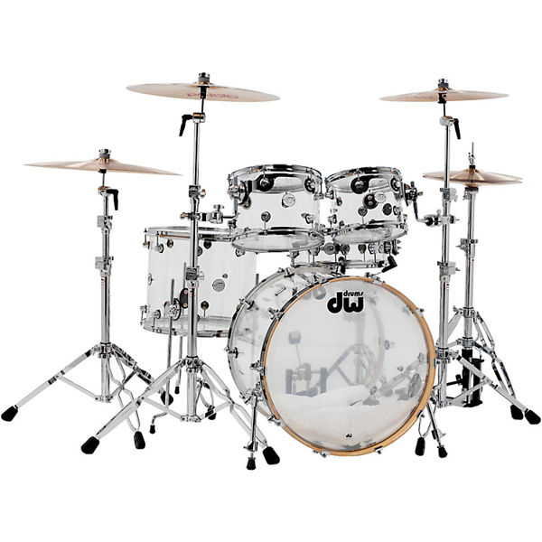 Slagverk DW Design Series LC 10-12 TT, 16 FT, 22 BD, 14 SD, Clear Acrylic