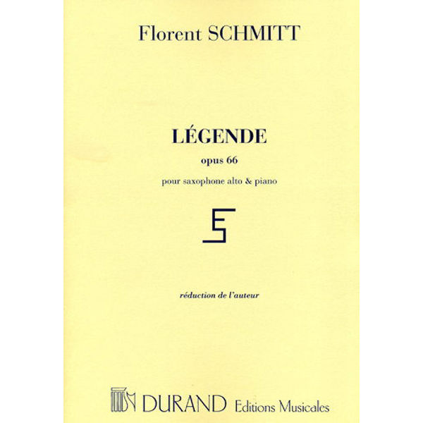 Légende Op. 66 pour saxophone alto & piano - Scmitt