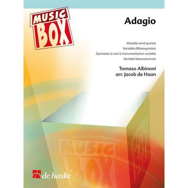 Adagio, Tomaso Alinoni arr Jacob de Haan. Music Box Flexible wind/brass Quintet