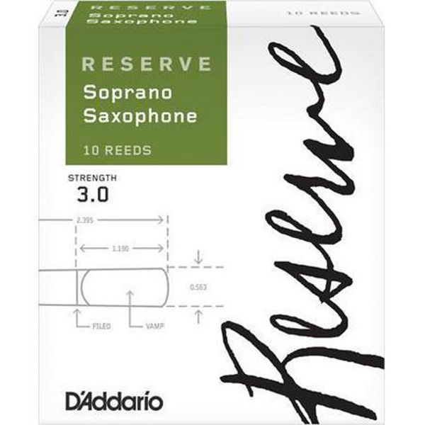 Sopransaksofonrør Rico D'Addario Reserve 3 (10 pk)