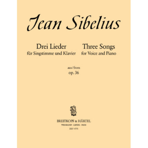 Sibelius 3 Songs from Op 36  Mid Voice/Piano