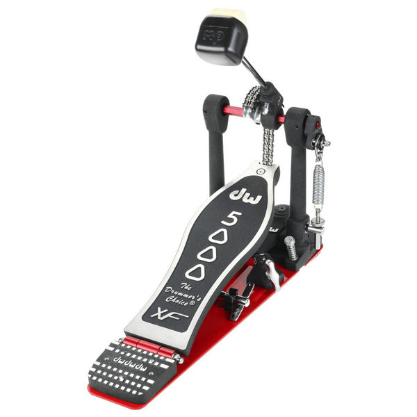 Stortrommepedal DW 5000AD4XF, Single Pedal, Accelerator, Double Chain, Extended Footboard