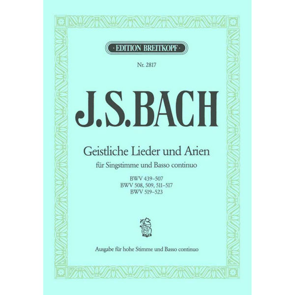 J.S Bach - Geistliche Lieder und Arien - Low Voice and Piano