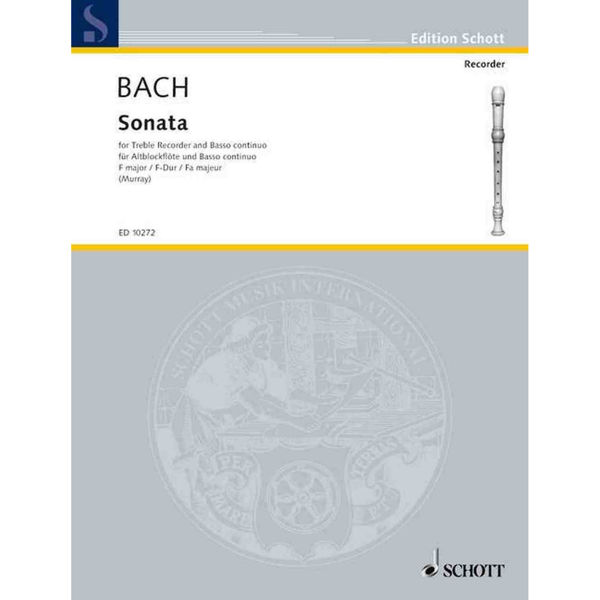 Sonate F-Dur (Original E-Dur) Johann Sebastian Bach, Altblockflöte, Cembalo/Klavier BWV 1035