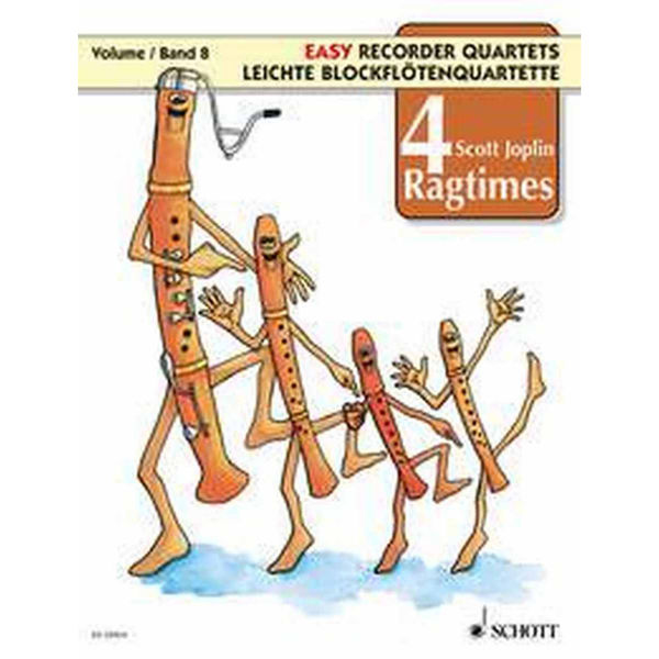 4 Scott Joplin Ragtimes, Easy Recorder Quartets, Vol.8