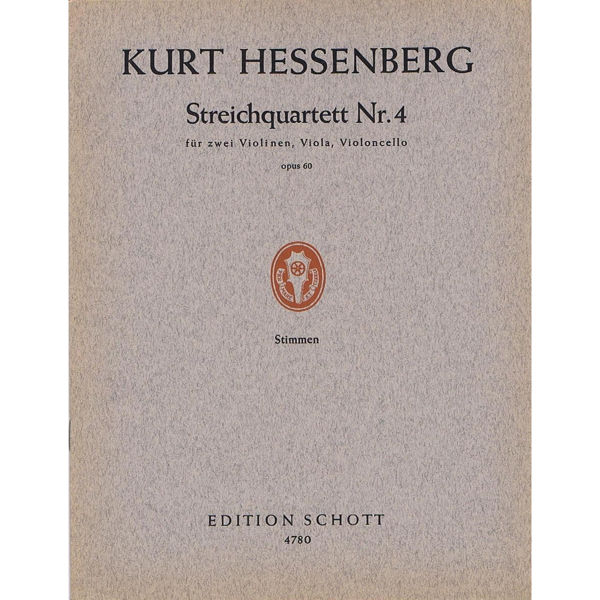Streichquartett Nr. 4 Op. 60 - Hessenberg - Study Score