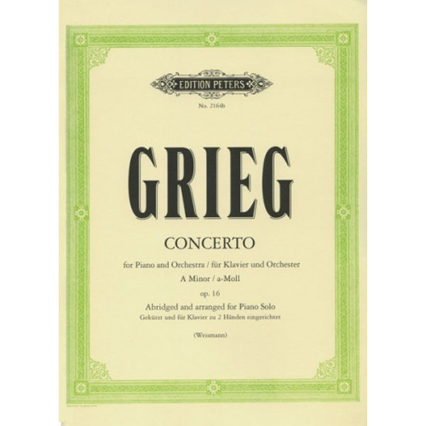 Concerto in A minor Op.16, Edvard Grieg - Piano Solo