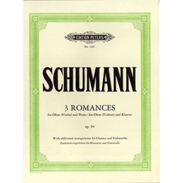 3 Romances Op. 94 For Oboe and Piano, Schumann