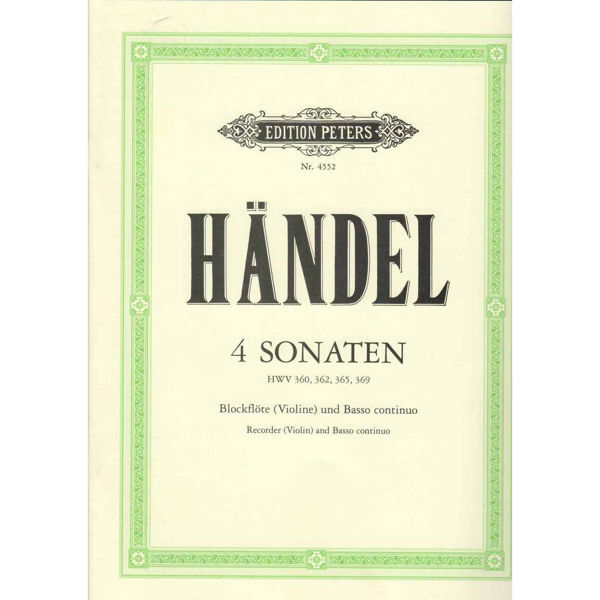 4 Sonaten for Recorder and Basso continua, Händel