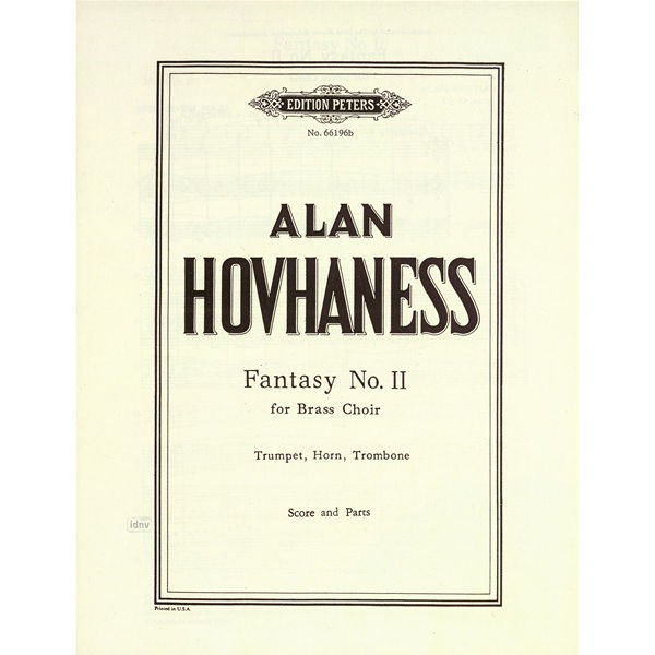 Fantasie Nr. 2 op. 70 - Hovhaness - Brass Trio - Score and Parts