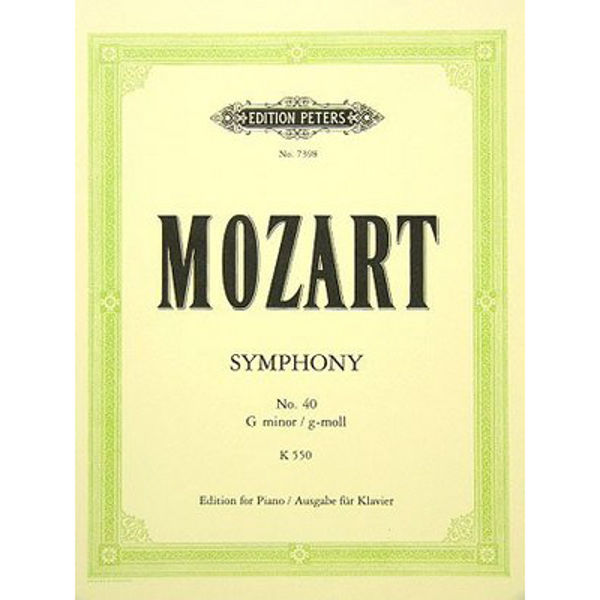 Symphony No. 40 in G minor K550, Wolfgang Amadeus Mozart - Piano Solo