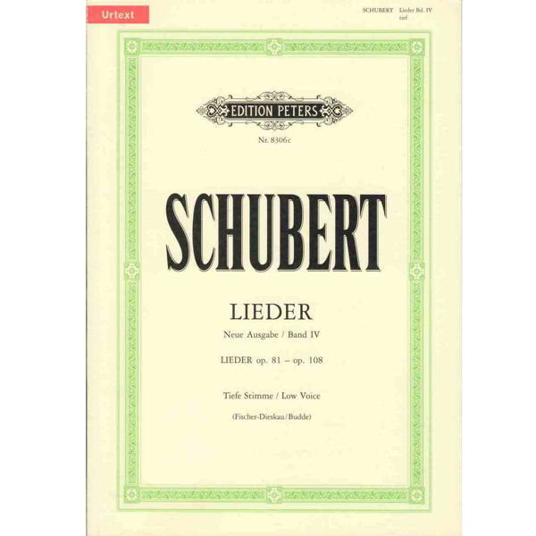 Schubert Lieder for Low Voice, Vol. 4