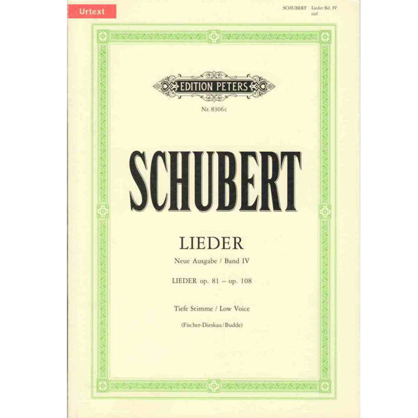 Schubert Lieder for Low Voice, Vol. 4
