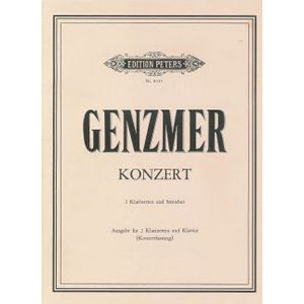 Concerto for Two Clarinets and Strings (Piano Reduction), Harald Genzmer - Piano