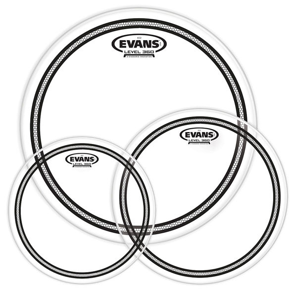 Trommeskinnpakke Evans EC2S, ETP-EC2SCLR-F, 10,12,14, Fusion, Clear