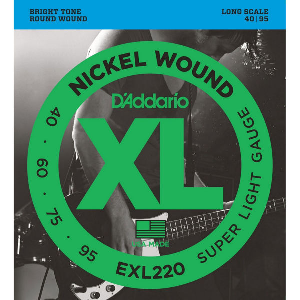 Bassgitarstrenger Elektrisk D'Addario EXL220 Super Light