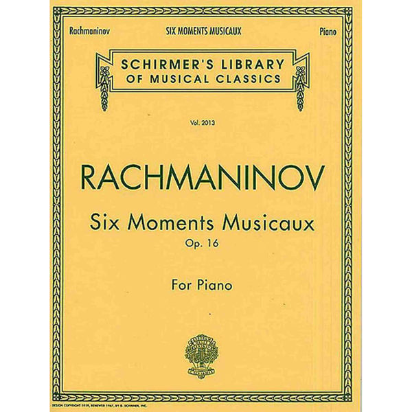 6 Moments Musicaux Op.16  for Piano. Sergei Rachmaninov