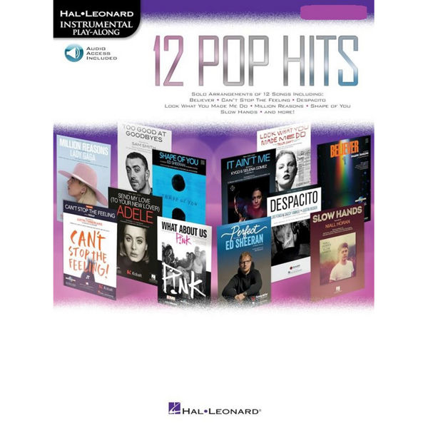 12 Pop Hits  - Alto Saxophone (Book/Online Audio) Hal Leonard Instrumental Play-Along