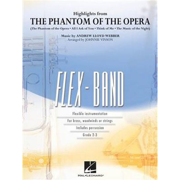 Phantom of the Opera, Highlights, Flex-Band, Adkins/Epworth, arr: Johnnie Vinson, Grade 2/3