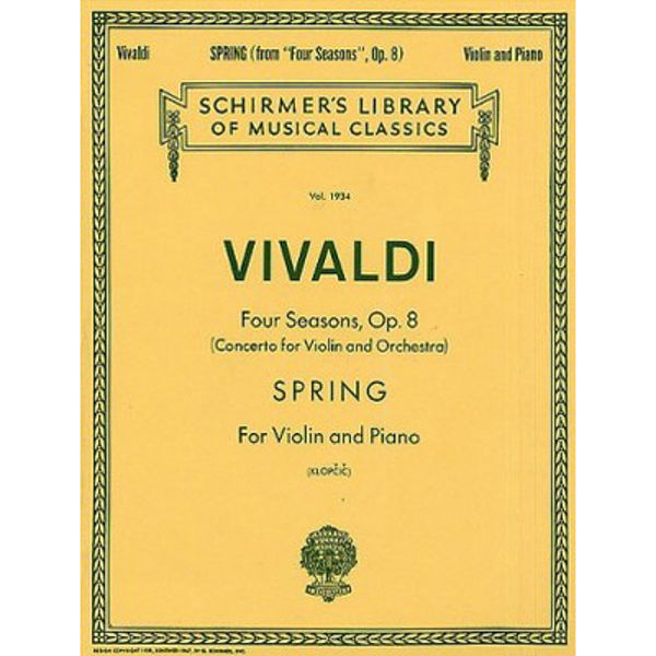 Vivaldi Spring from Four Seasons Op. 8, Violin and Piano