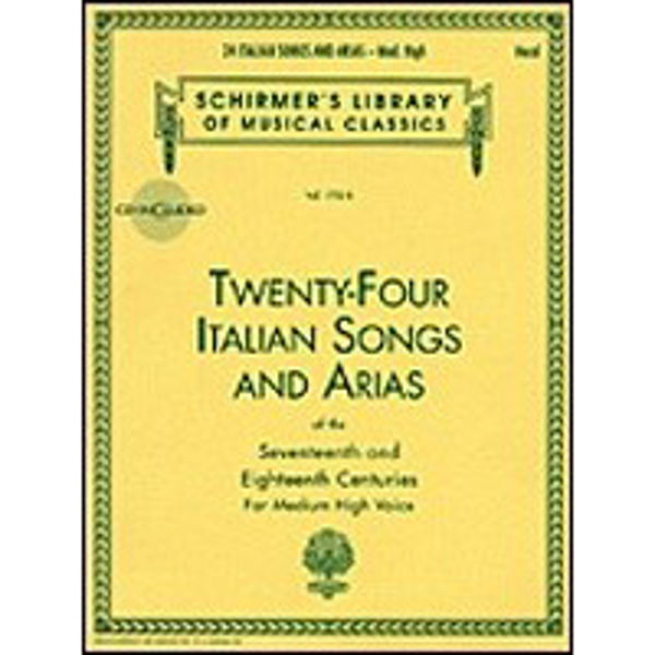Twenty-four Italian Songs and Arias - Book and Audio - Medium High Voices