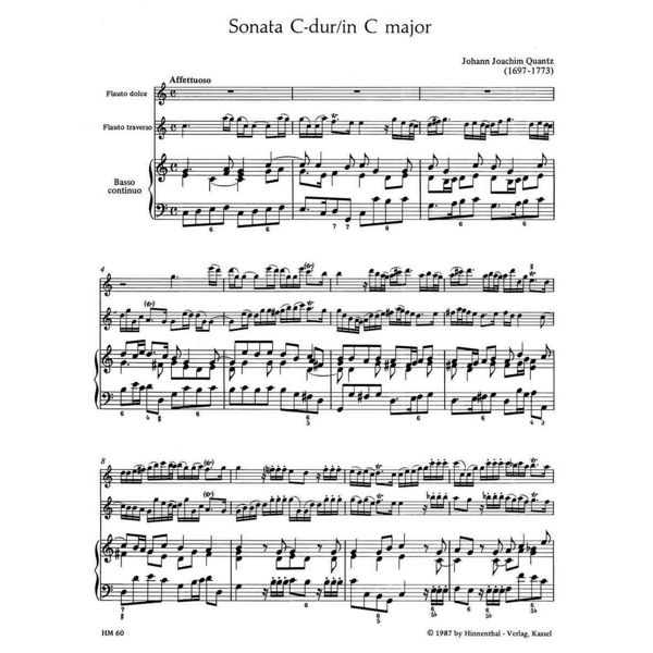 Trio Sonata in C  (Flute/Violin/Recorder), Johann Joachim Quantz