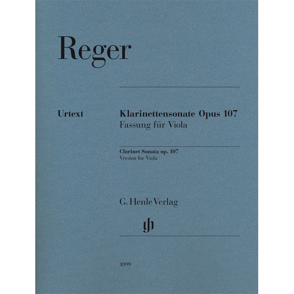 Clarinet Sonata op. 107 (Version for Viola) , Max Reger - Viola and Piano