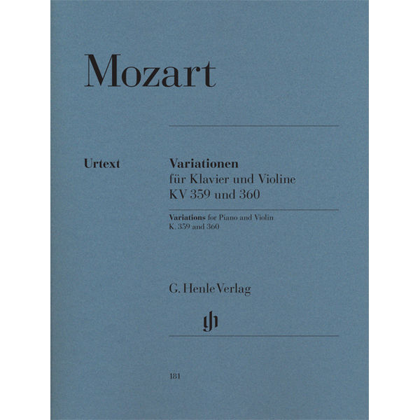 Variations for Piano and Violin KV359/KV360. Wolfgang Amadeus Mozart