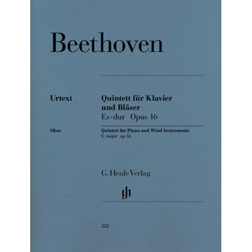 Piano Quintet E flat major Op. 16 (Version for Wind Instruments) for Piano, Oboe, Clarinet, Horn and Bassoon, Ludwig van Beethoven. Piano Quintet