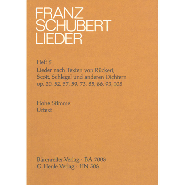 Songs with Lyrics by Rückert, Scott, Schlegel and other Poets, Franz Schubert - Voice and Piano