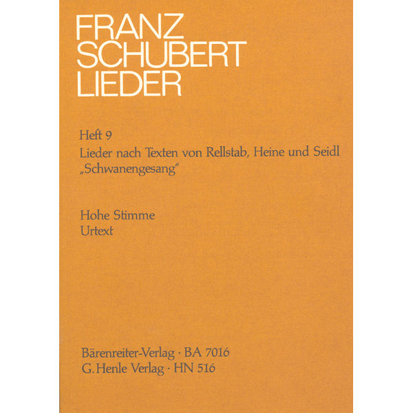 Songs with Lyrics by Rellstab, Heine and Seidl, Franz Schubert - Voice and Piano