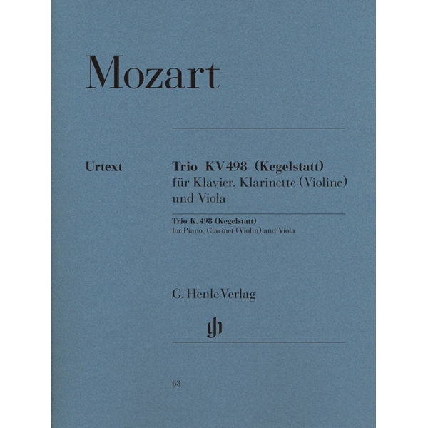Trio in E flat major K. 498 (Kegelstatt), Wolfgang Amadeus Mozart - Piano, Clarinet (Violin) and Viola