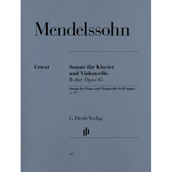 Sonata for Piano and Violoncello B flat major op. 45, Mendelssohn  Felix Bartholdy - Violoncello and Piano