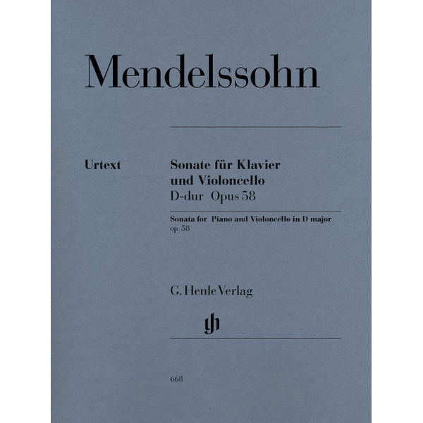 Sonata for Piano and Violoncello D major op. 58, Mendelssohn  Felix Bartholdy - Violoncello and Piano