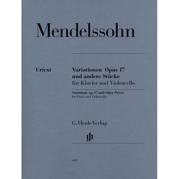 Variations op. 17 and Other Pieces for Piano and Violoncello, Mendelssohn  Felix Bartholdy - Violoncello and Piano