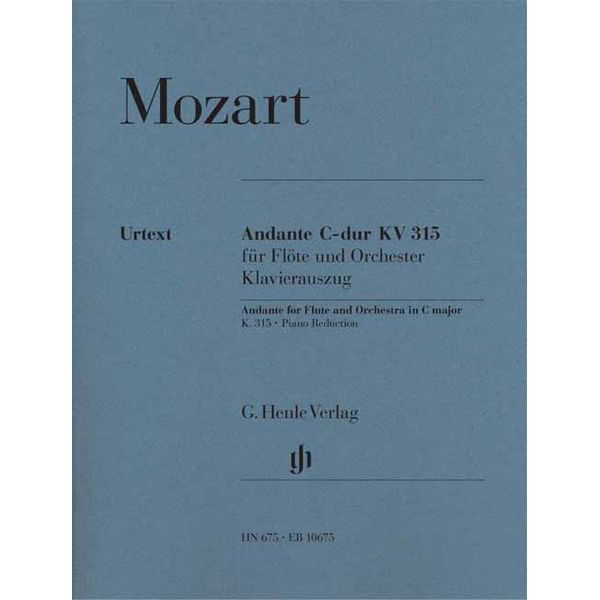 Andante for Flute and Orchestra C major K. 315 (Piano reduction) , Wolfgang Amadeus Mozart - Flute and Piano