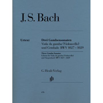 Sonatas for Viola da Gamba and Harpsichord BWV 1027-1029, Johann Sebastian Bach. Cello and Piano