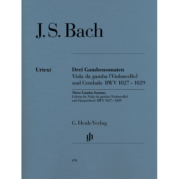 Sonatas for Viola da Gamba and Harpsichord BWV 1027-1029 (Version for Viola da Gamba or Violoncello), Johann Sebastian Bach - Violoncello and Piano