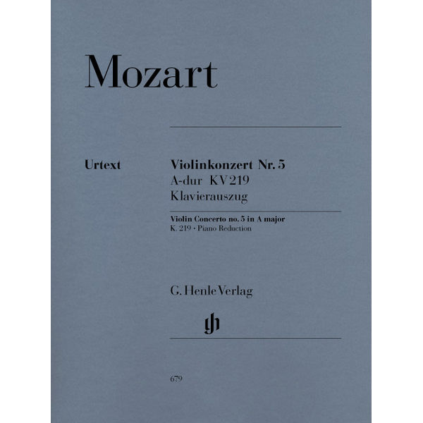 Violin Concerto no. 5 A major K. 219 (Piano reduction) , Wolfgang Amadeus Mozart - Violin and Piano