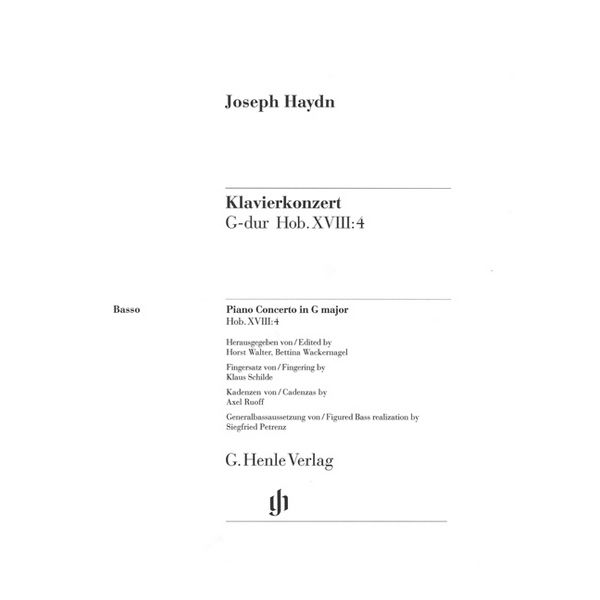 Concerto for Piano (Harpsichord) and Orchestra G major Hob. XVIII:4, Joseph Haydn - Basso Part