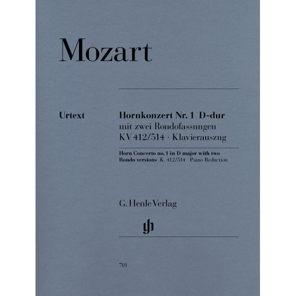 Concerto for Horn and Orchestra No. 1 D major K. 412/514, Wolfgang Amadeus Mozart - Horn and Piano