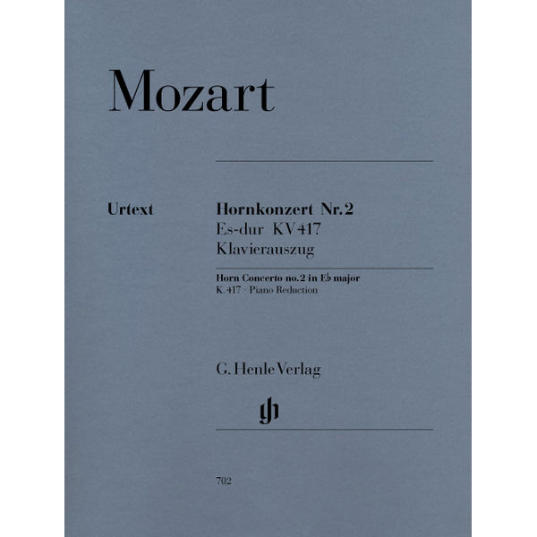 Concerto for Horn and Orchestra No. 2 E flat major K. 417 (with solo parts in E flat and F), Wolfgang Amadeus Mozart - Horn and Piano