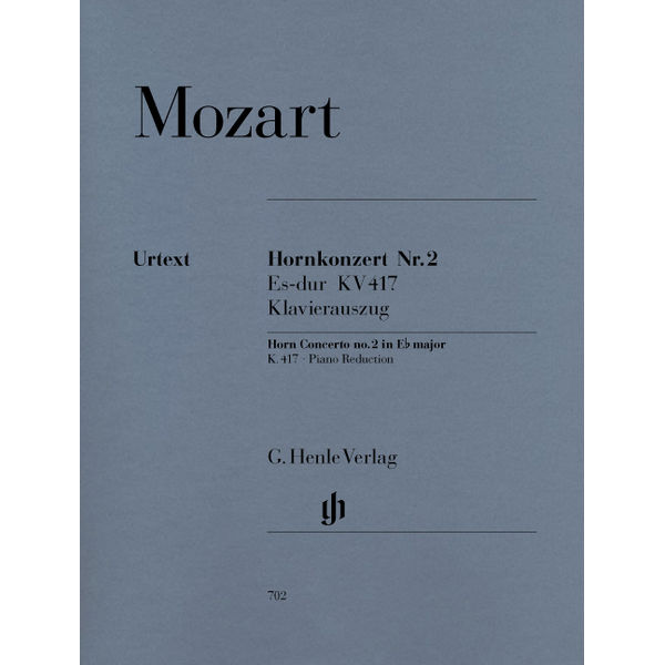 Concerto for Horn and Orchestra No. 2 E flat major K. 417 (with solo parts in E flat and F), Wolfgang Amadeus Mozart - Horn and Piano