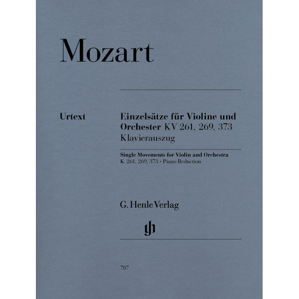 Single Movements for Violin and Orchestra K. 261, 269 and 373, Wolfgang Amadeus Mozart - Violin and Piano