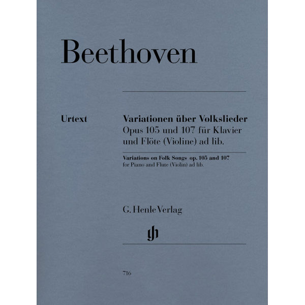 Variations on Folk Songs for Piano and Flute (Violin) ad lib. op. 105 and 107, Ludwig van Beethoven - Flute and Piano