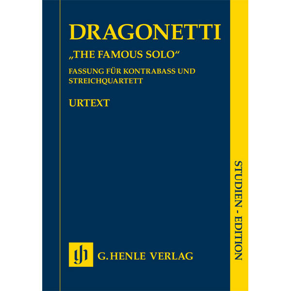 The Famous Solo for Double Bass and Orchestra (Version for Double Bass and String Quartet) , Dragonetti - Double Bass and String Quartet